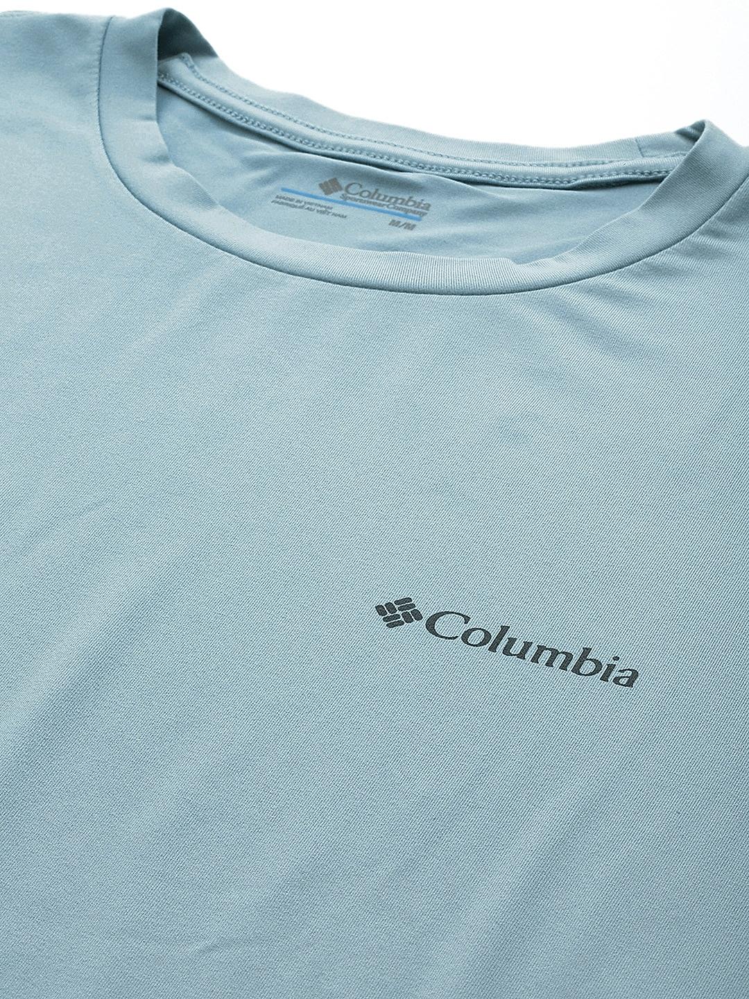 Columbia Mens Blue Omni-Wick Tech Trail Graphic Tshirt