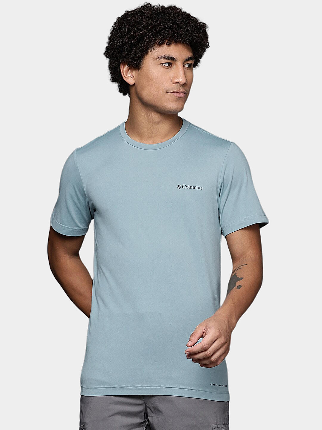 Columbia Mens Blue Omni-Wick Tech Trail Graphic Tshirt
