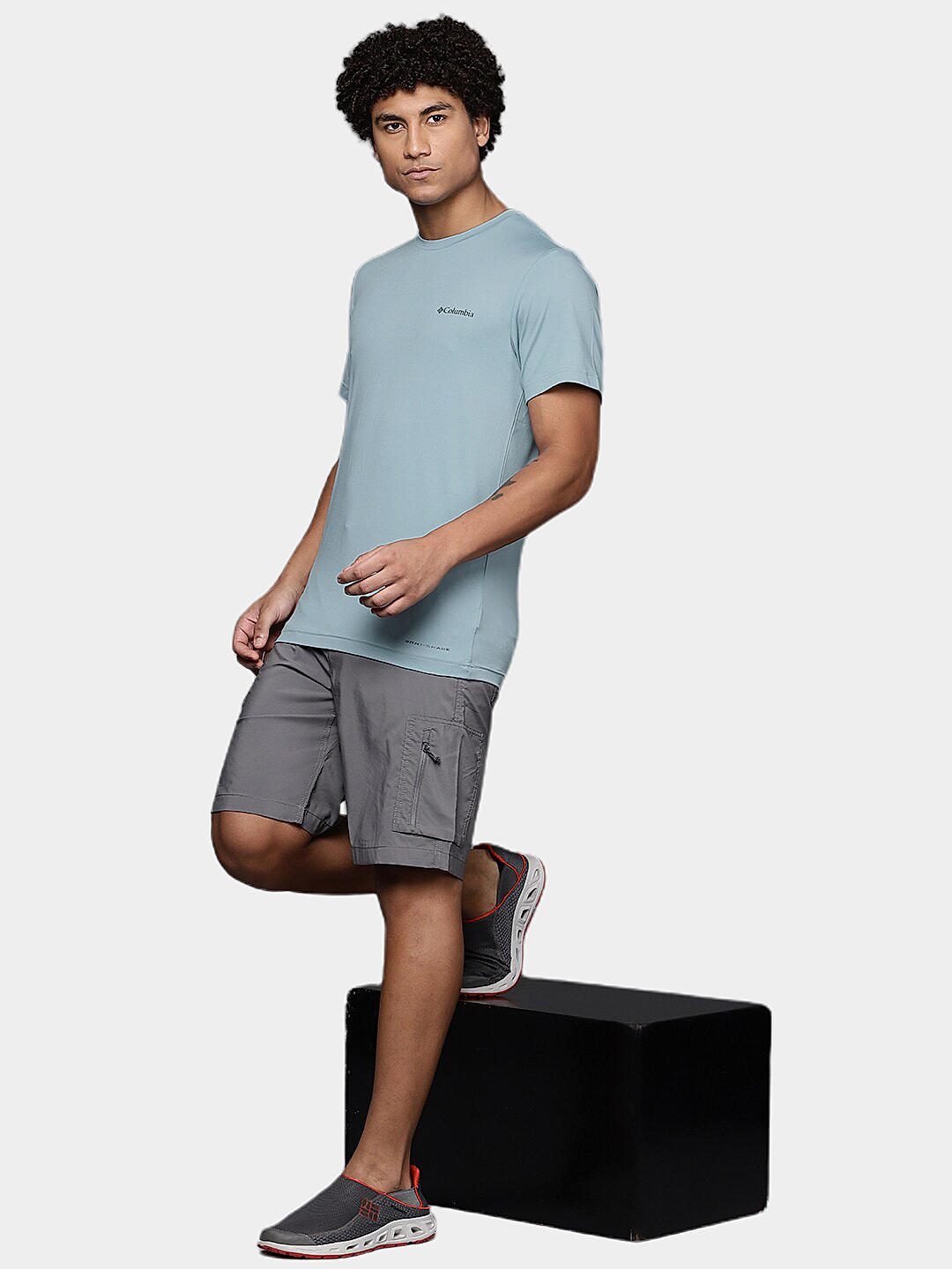 Columbia Mens Blue Omni-Wick Tech Trail Graphic Tshirt