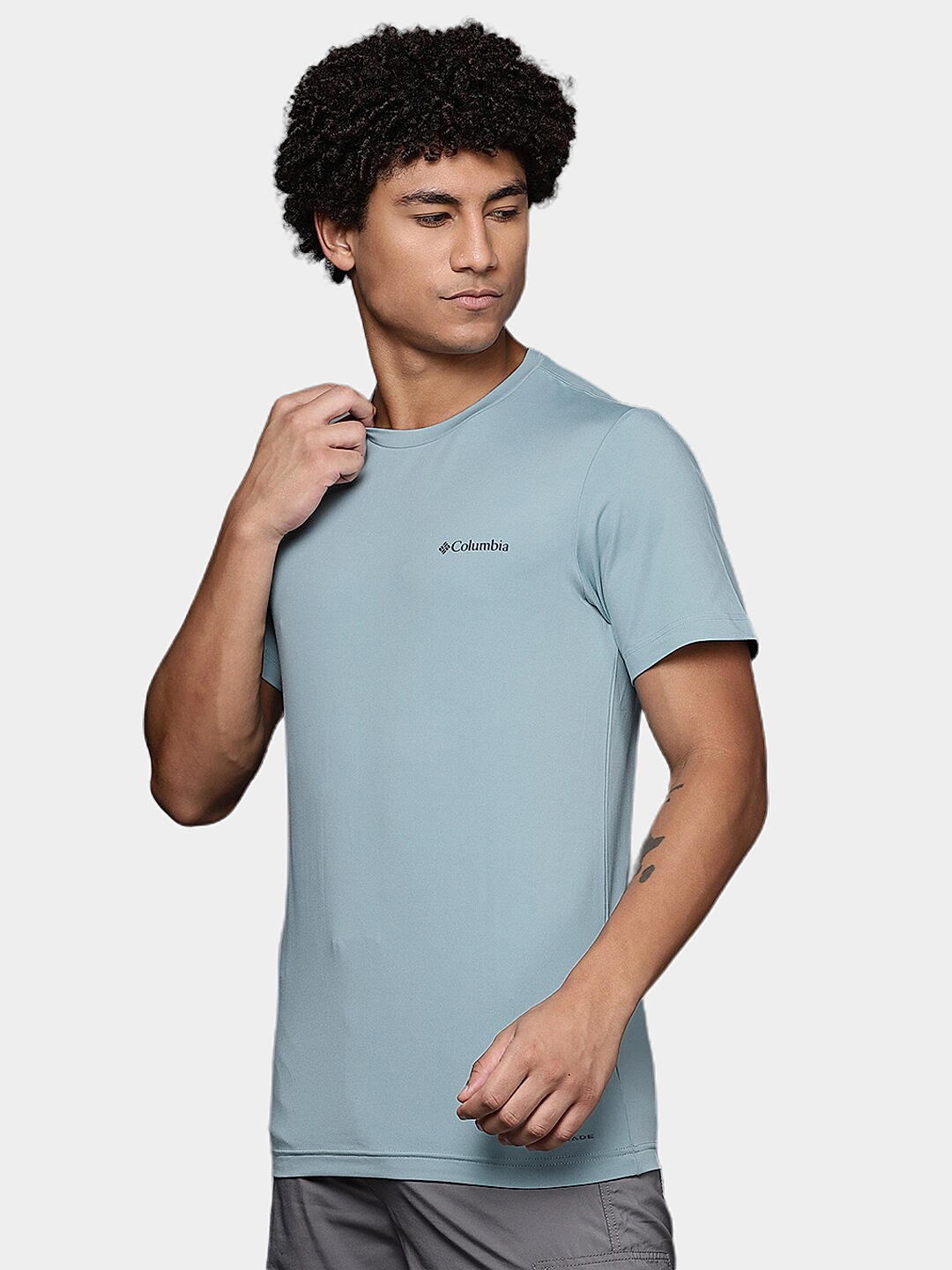 Columbia Mens Blue Omni-Wick Tech Trail Graphic Tshirt