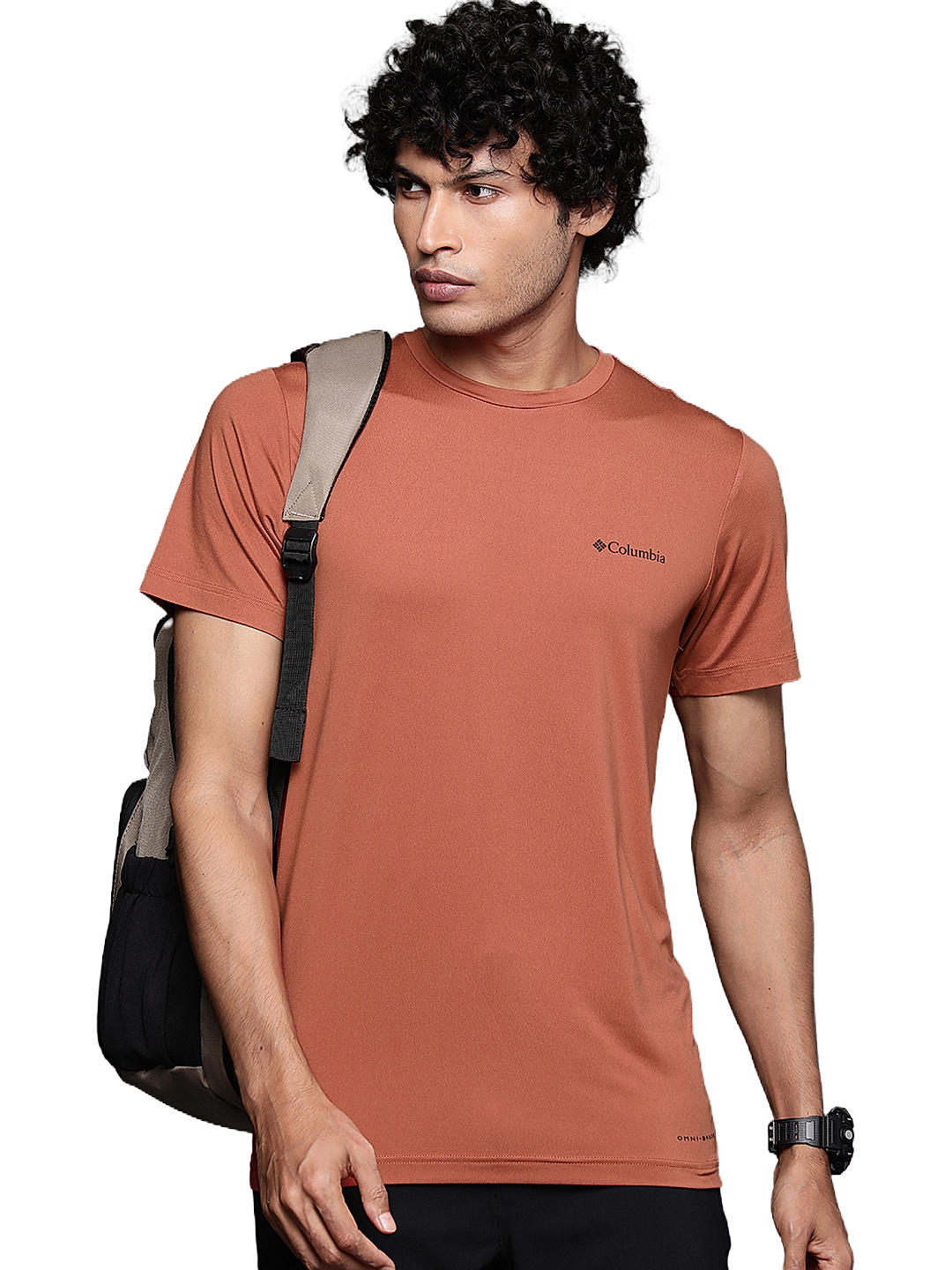 Columbia Mens Orange Omni-Wick Tech Trail Graphic Tshirt