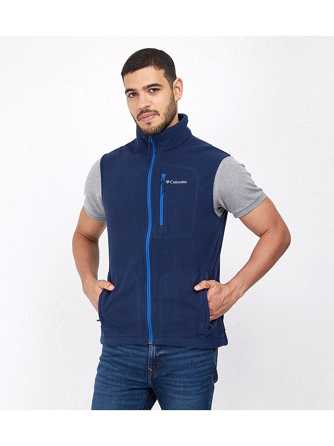 Columbia Mens Navy Fast Trek Fleece Vest