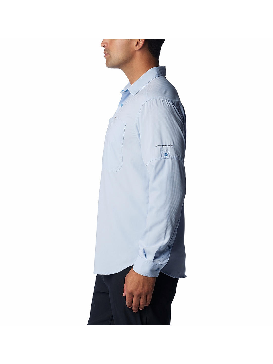 Columbia Mens Navy Omni-Shade Silver Ridge Utility Lite Long Sleeve Shirt