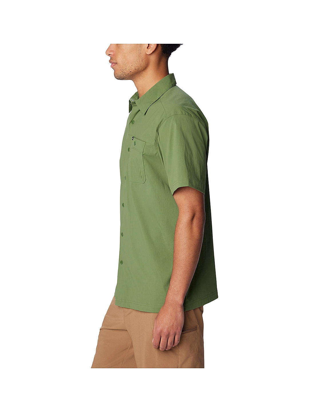 Columbia Mens Green Omni-Shade Landroamer Ripstop Short Sleeve Shirt