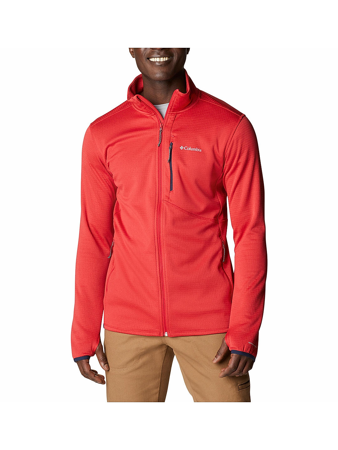 Columbia red fleece jacket shop