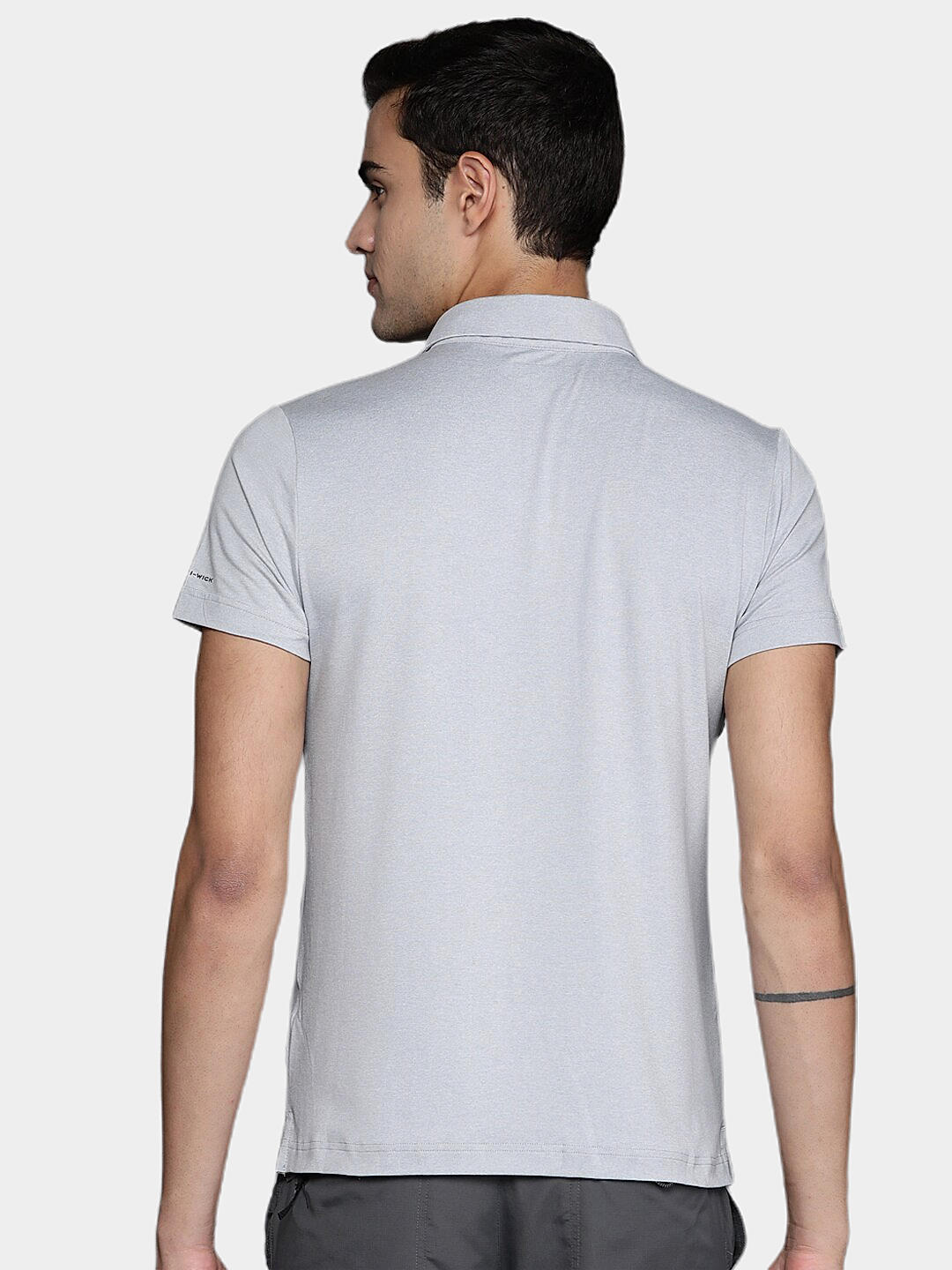 Columbia Mens Grey Omni-Wick Tech Trail Novelty Polo Tshirt
