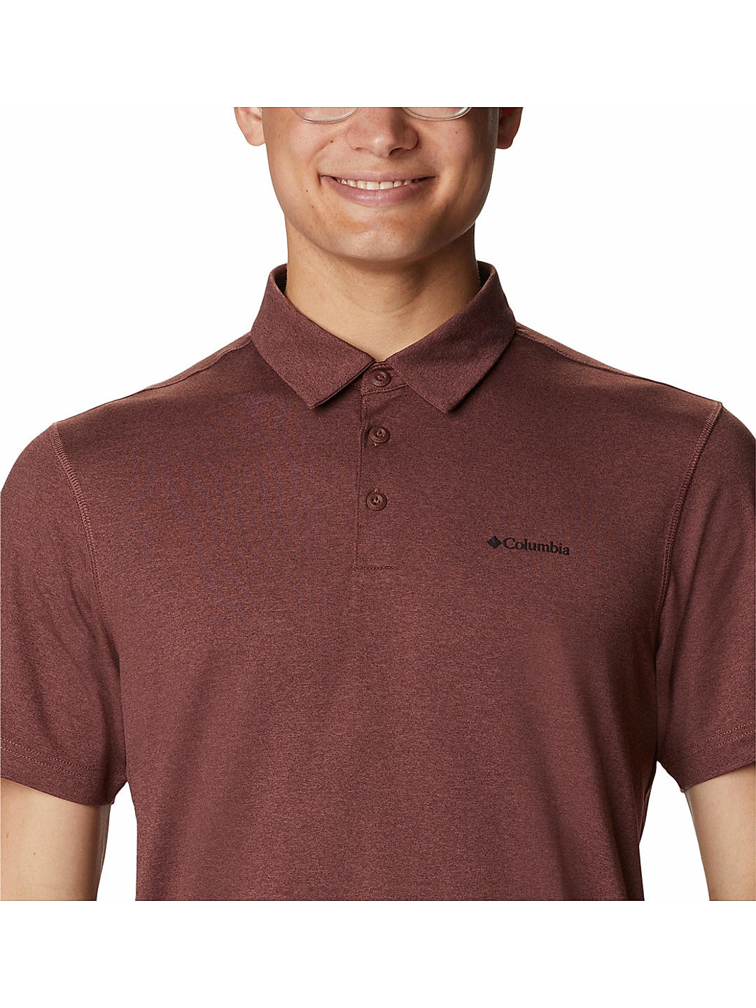 Columbia Mens Brown Omni-Wick Tech Trail Polo Tshirt
