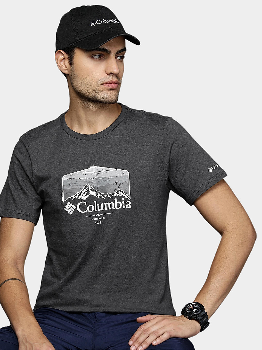 Columbia Mens Black Path Lake Graphic II Tshirt