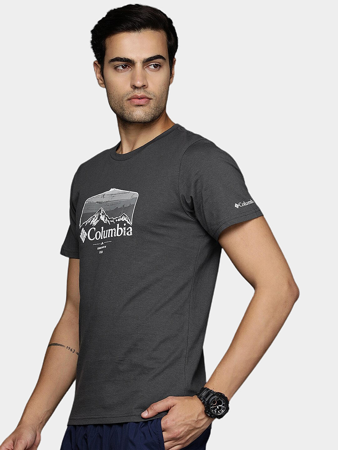 Columbia Mens Black Path Lake Graphic II Tshirt