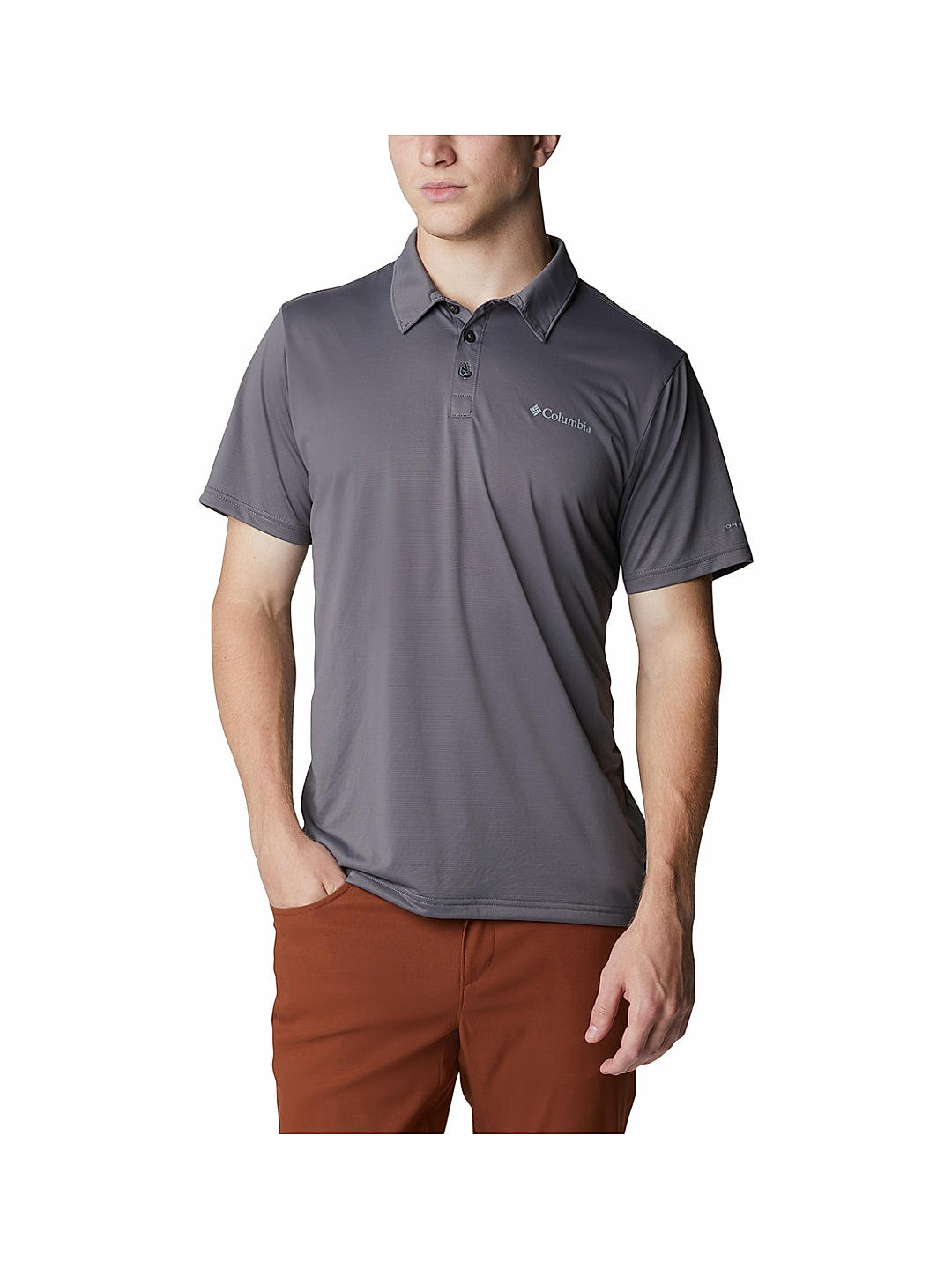 Columbia Mens Grey Omni-Wick Columbia Hike Polo Tshirt