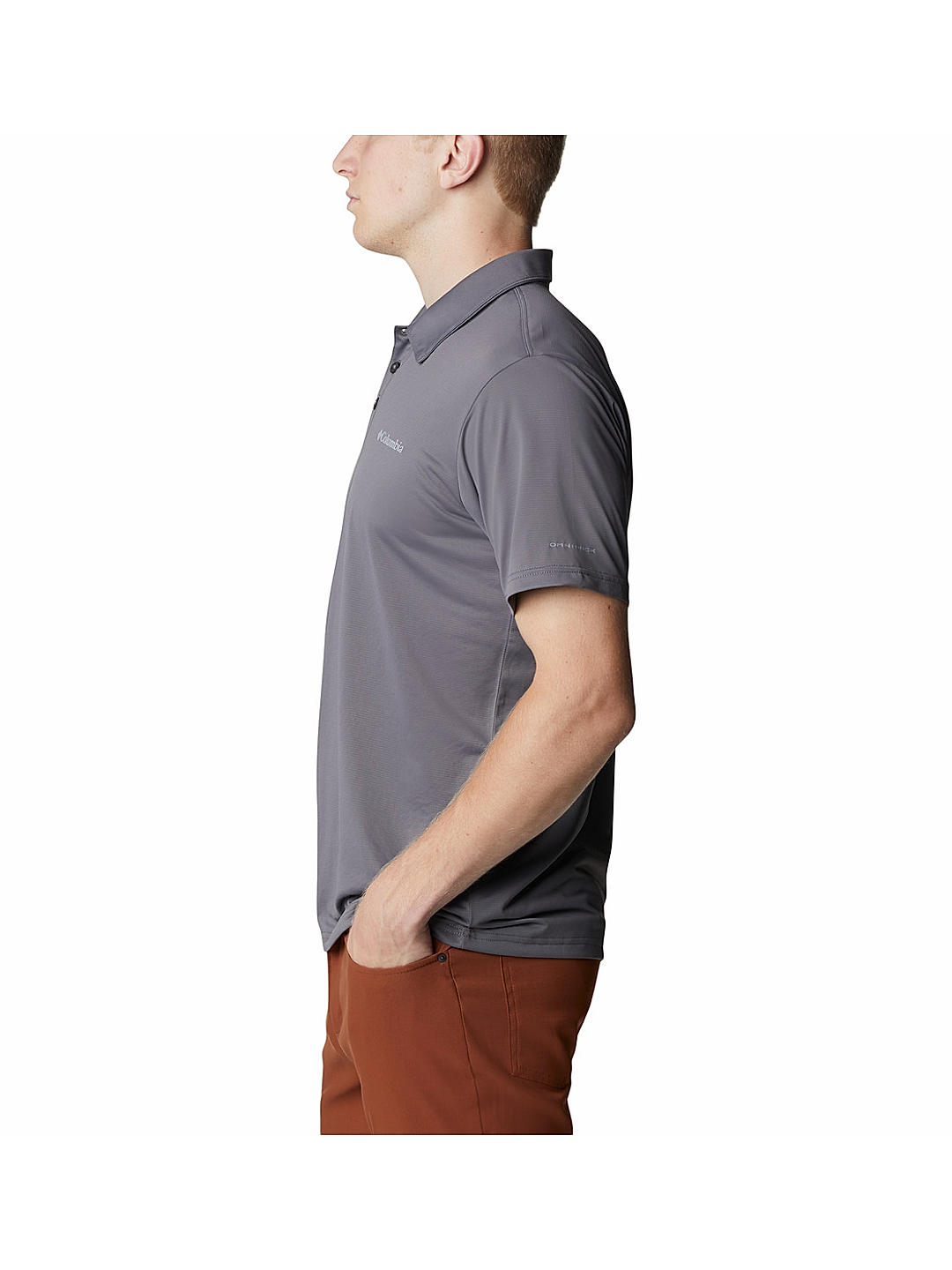Columbia Mens Grey Omni-Wick Columbia Hike Polo Tshirt