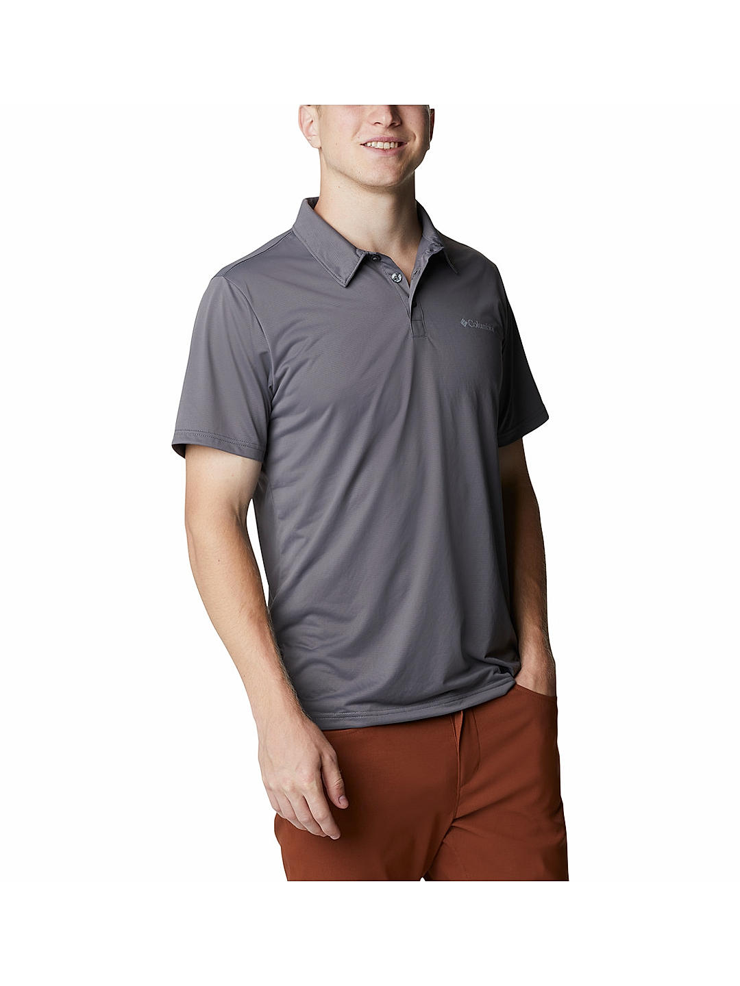 Columbia Mens Grey Omni-Wick Columbia Hike Polo Tshirt