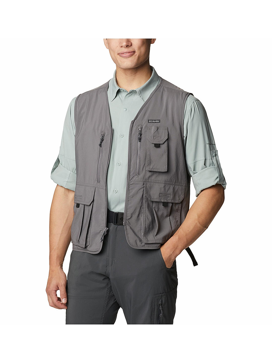 Columbia Mens Grey Omni-Wick Silver Ridge Utility Vest