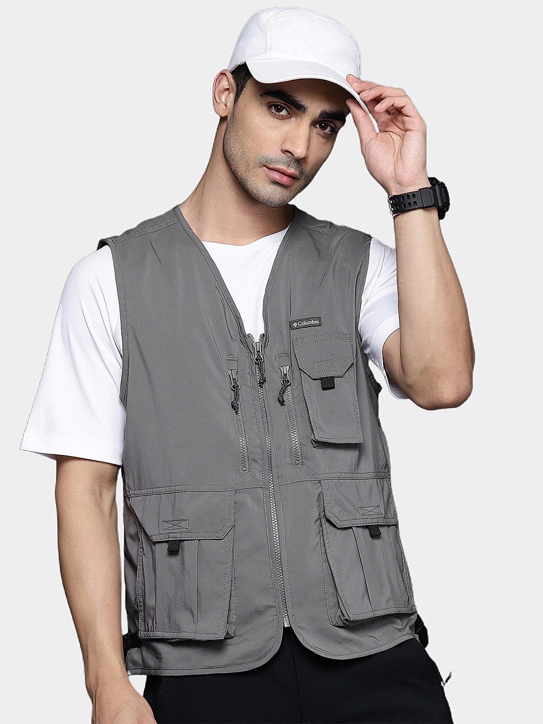Columbia Mens Grey Omni-Wick Silver Ridge Utility Vest