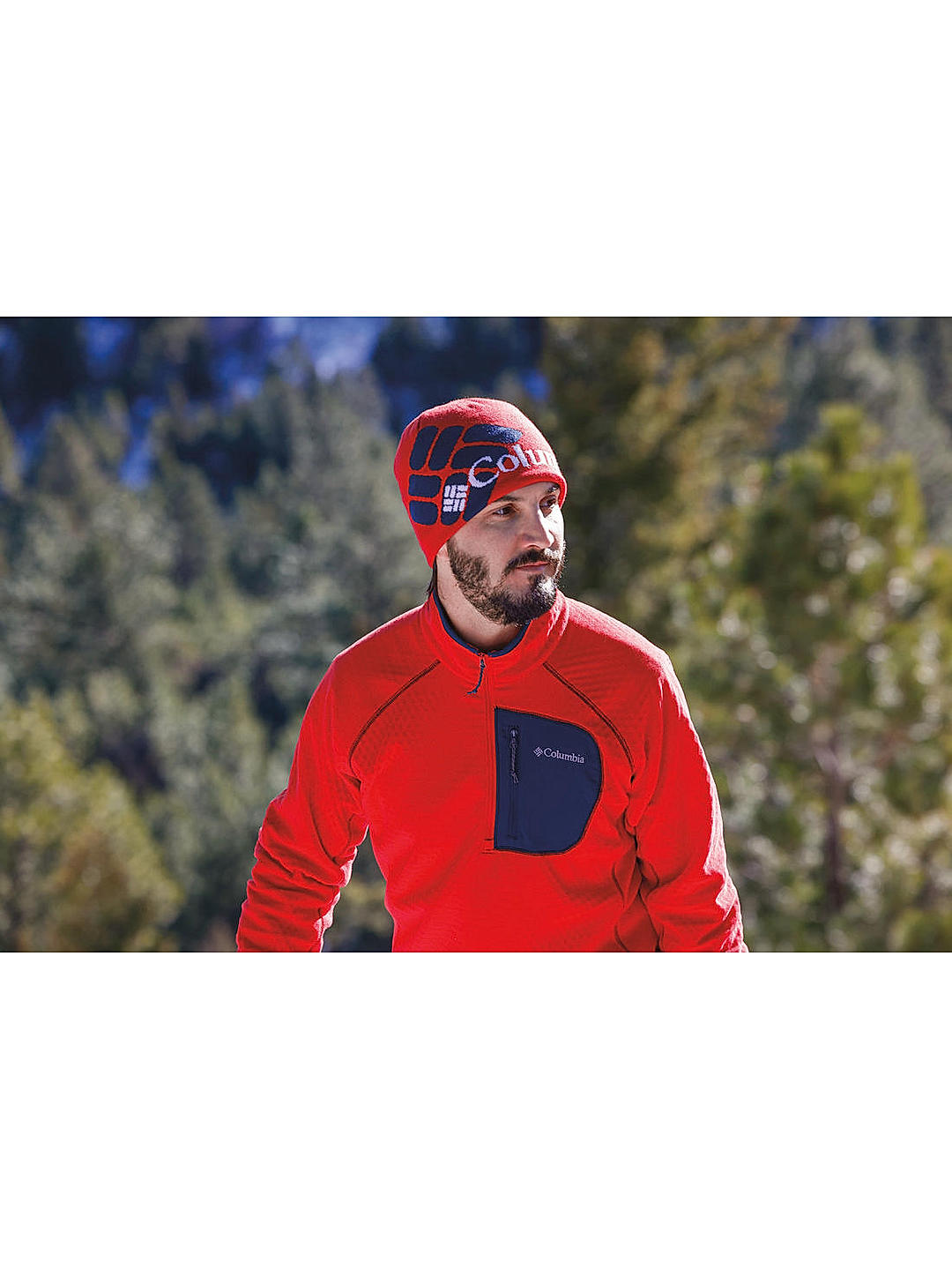 Columbia Mens Red Omni-Heat Helix M Outdoor Tracks Full Zip Fleece Jacket