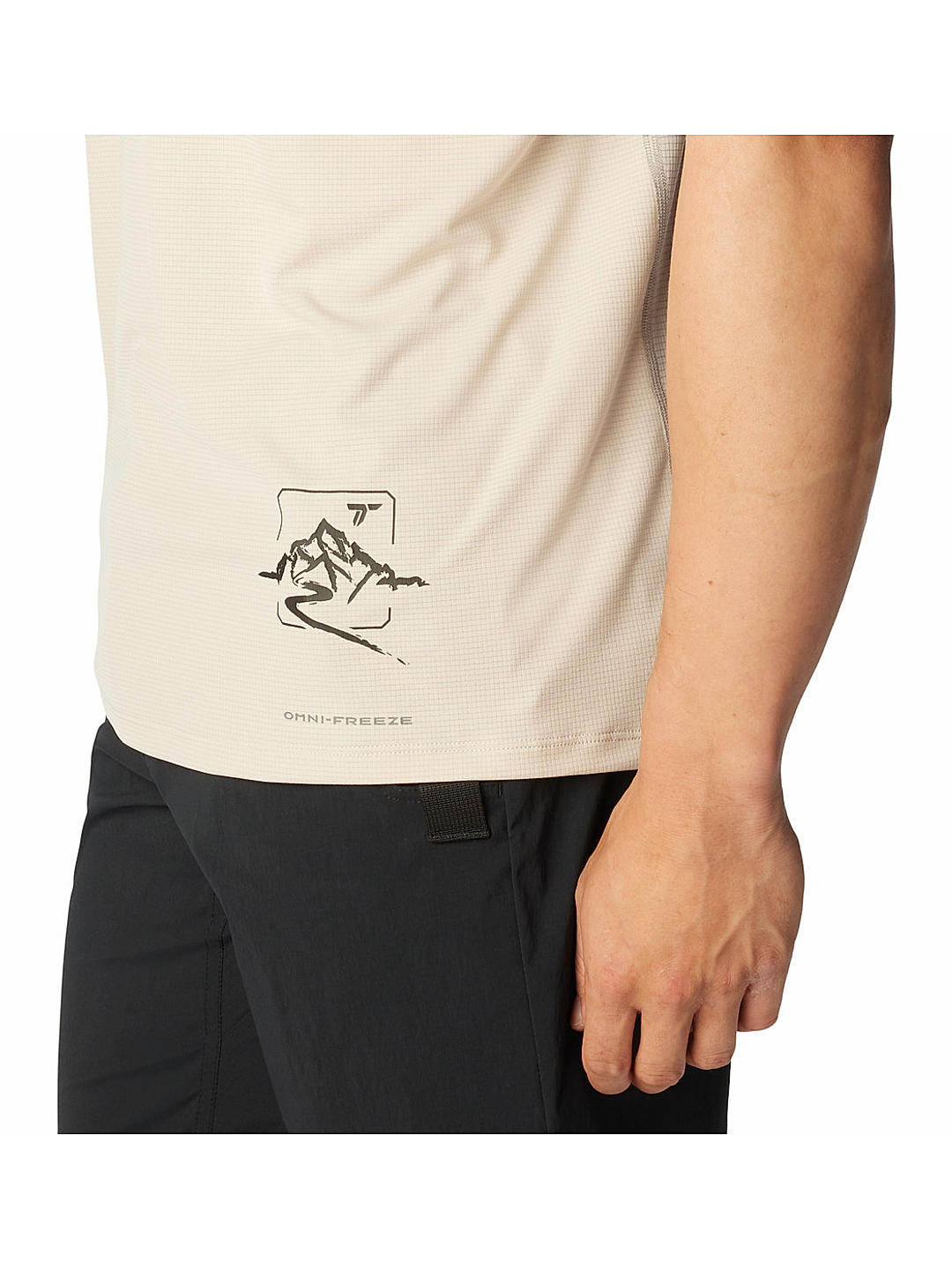 Columbia Mens Grey Omni-Wick Cirque River Graphic Short Sleeve Crew Tshirt