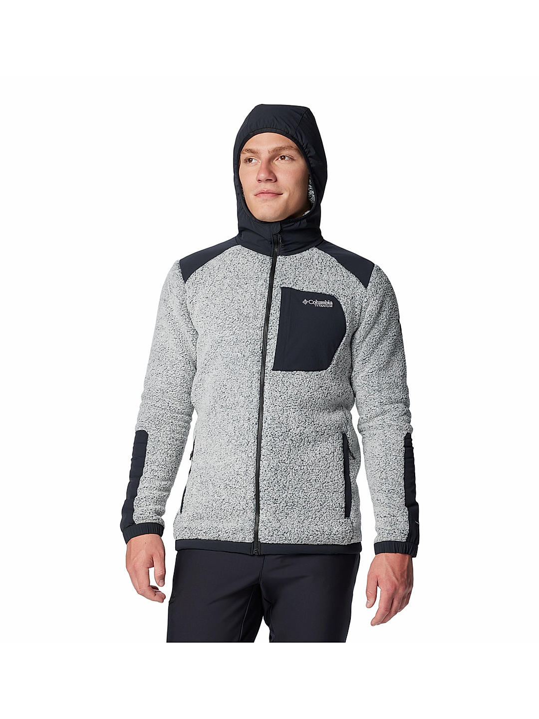 Columbia Mens White Arctic Crest Sherpa Full Zip Jacket