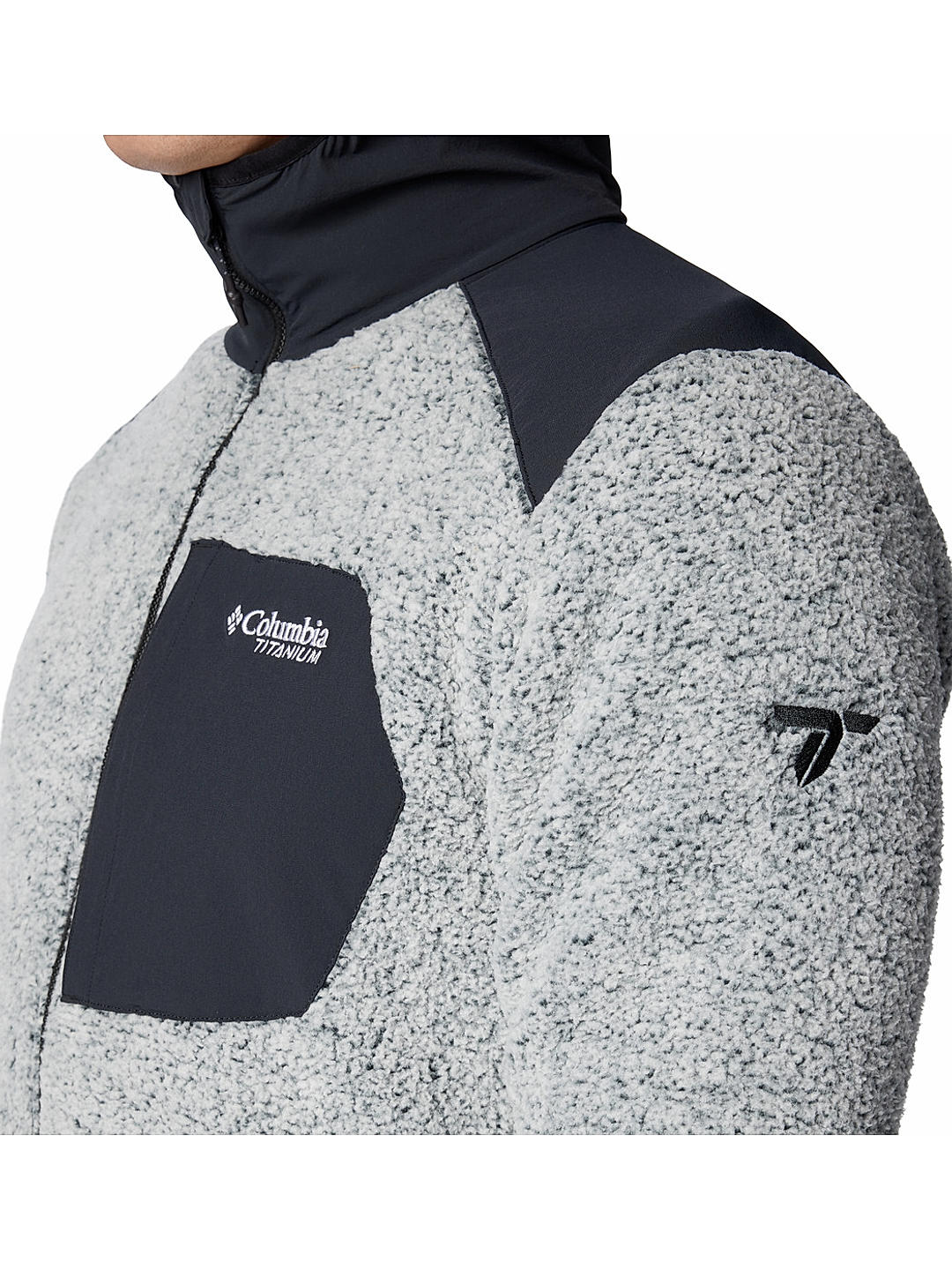 Columbia Mens White Arctic Crest Sherpa Full Zip Jacket