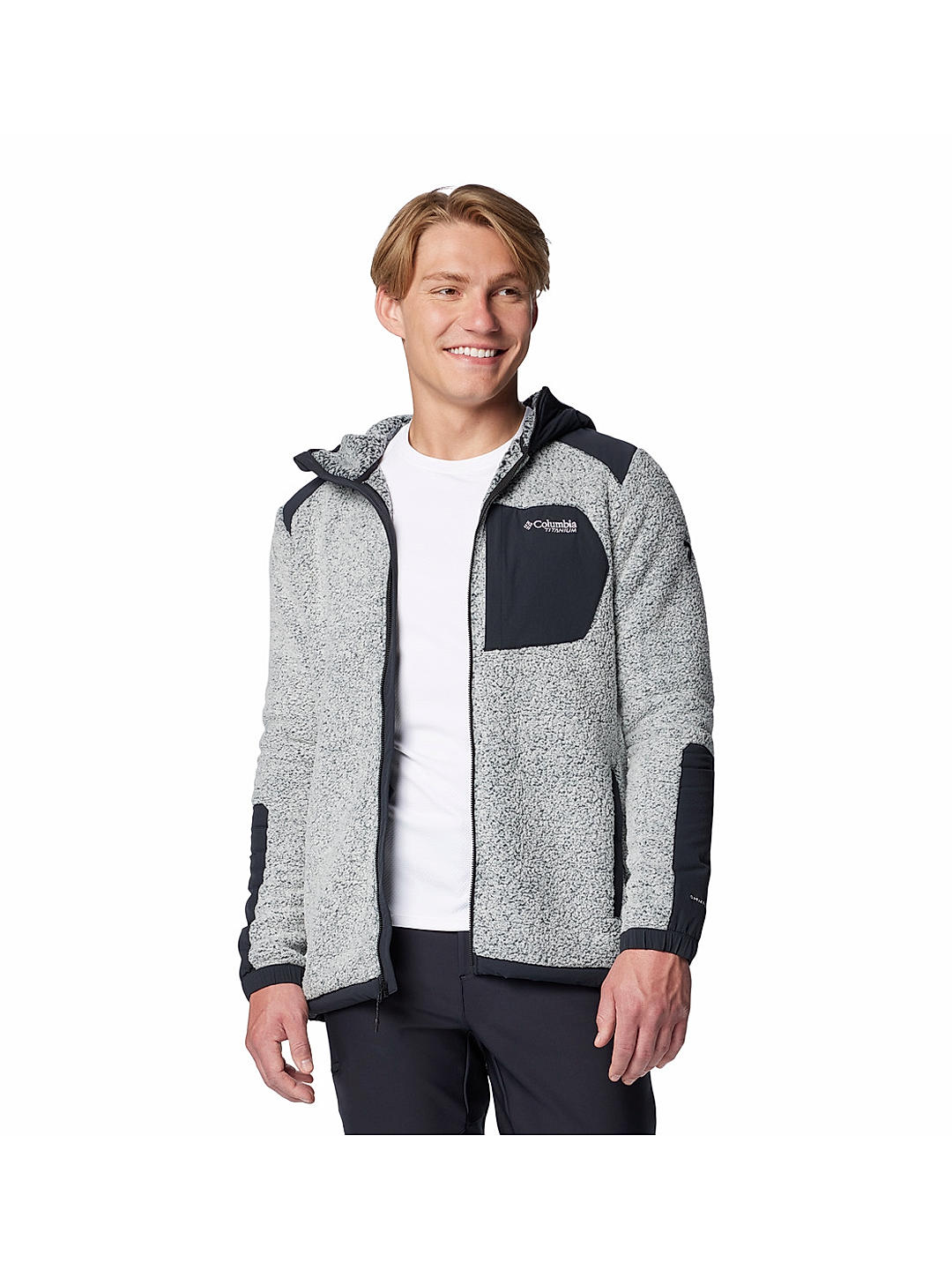 Columbia Mens White Arctic Crest Sherpa Full Zip Jacket