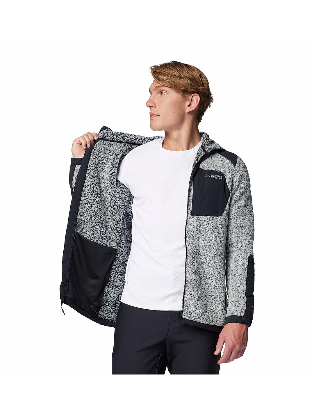 Columbia Mens White Arctic Crest Sherpa Full Zip Jacket