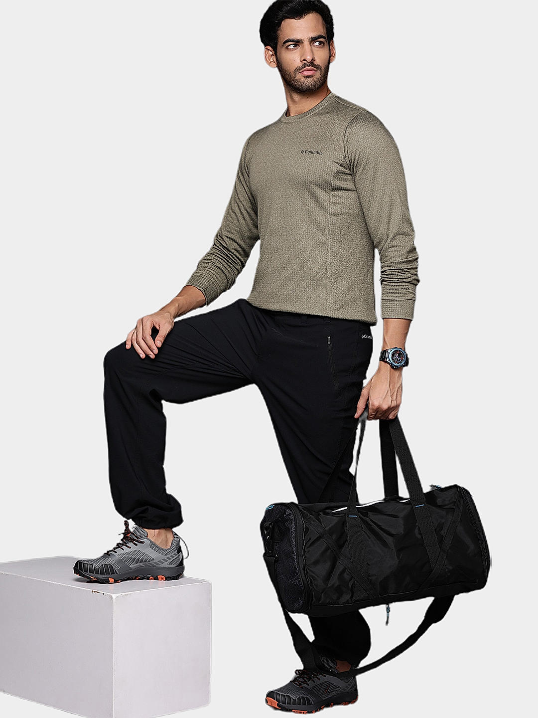 Columbia Mens Olive Omni-Wick Park View Crew Pullover