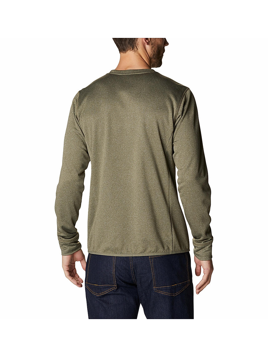 Columbia Mens Olive Omni-Wick Park View Crew Pullover