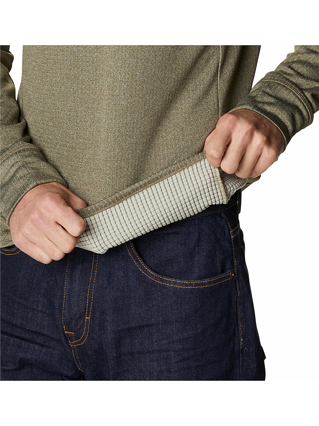 Columbia Mens Olive Omni-Wick Park View Crew Pullover