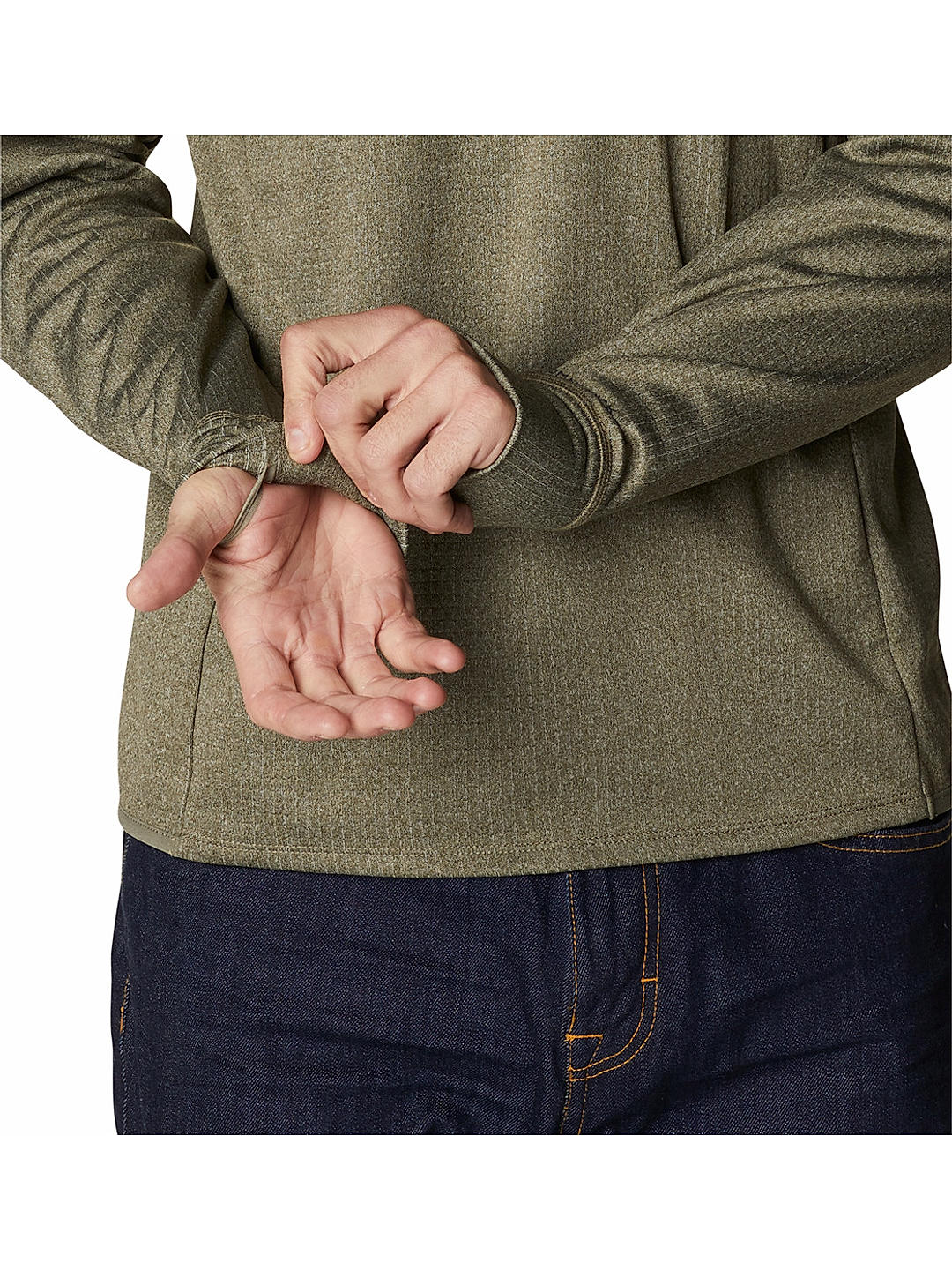 Columbia Mens Olive Omni-Wick Park View Crew Pullover