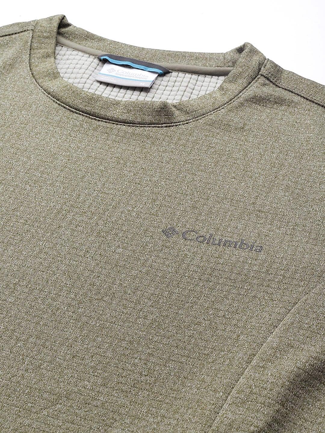 Columbia Mens Olive Omni-Wick Park View Crew Pullover