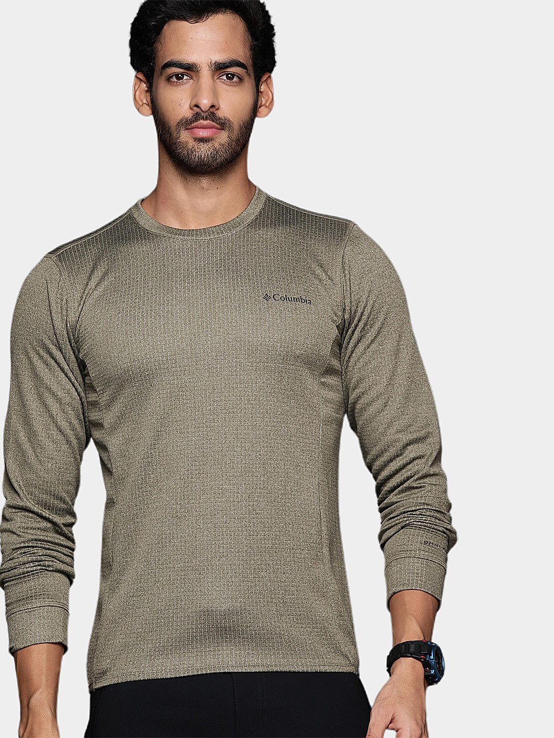 Columbia Mens Olive Omni-Wick Park View Crew Pullover
