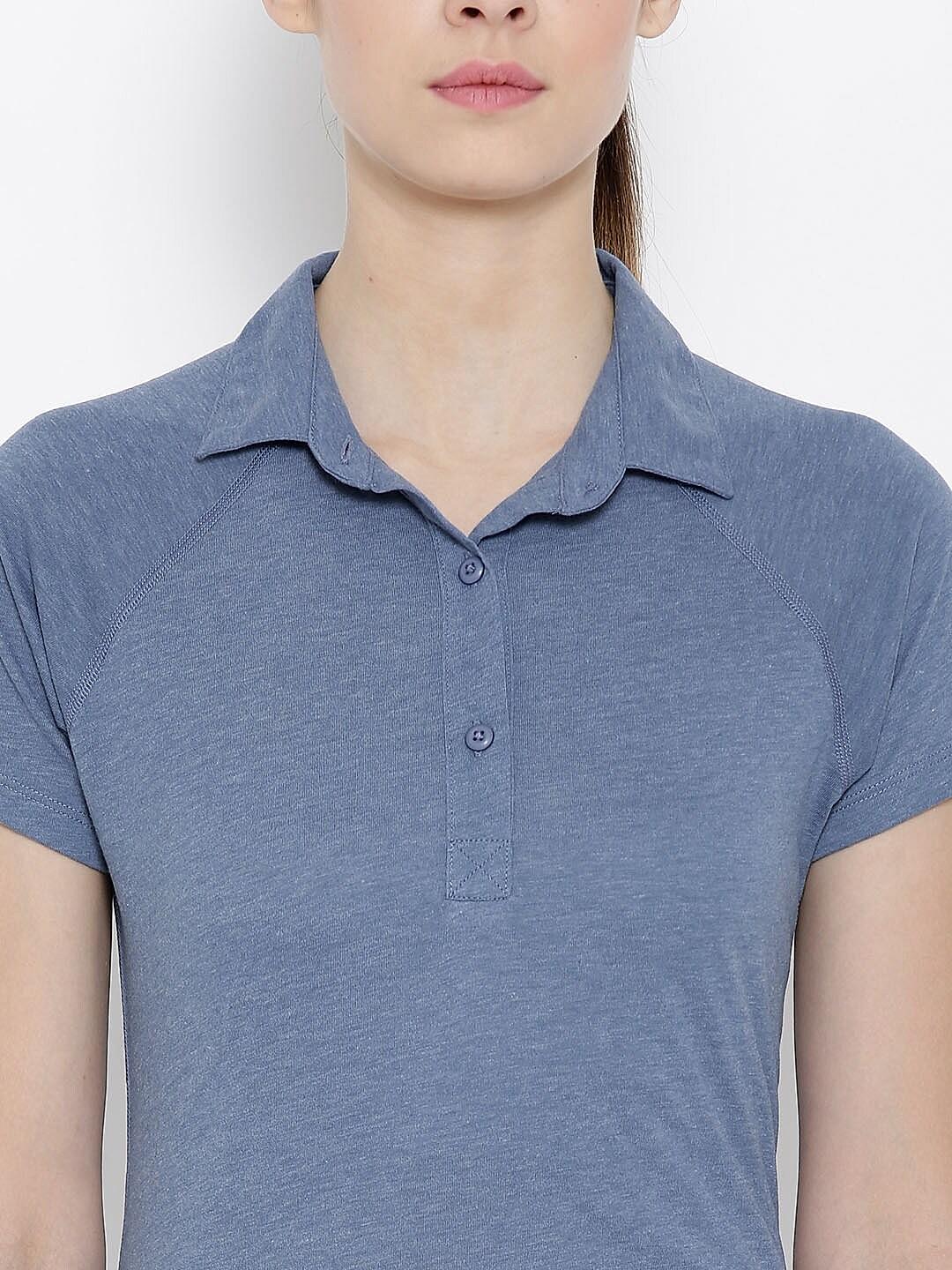 Columbia Women Blue Silver Ridge Zero Polo T-Shirt