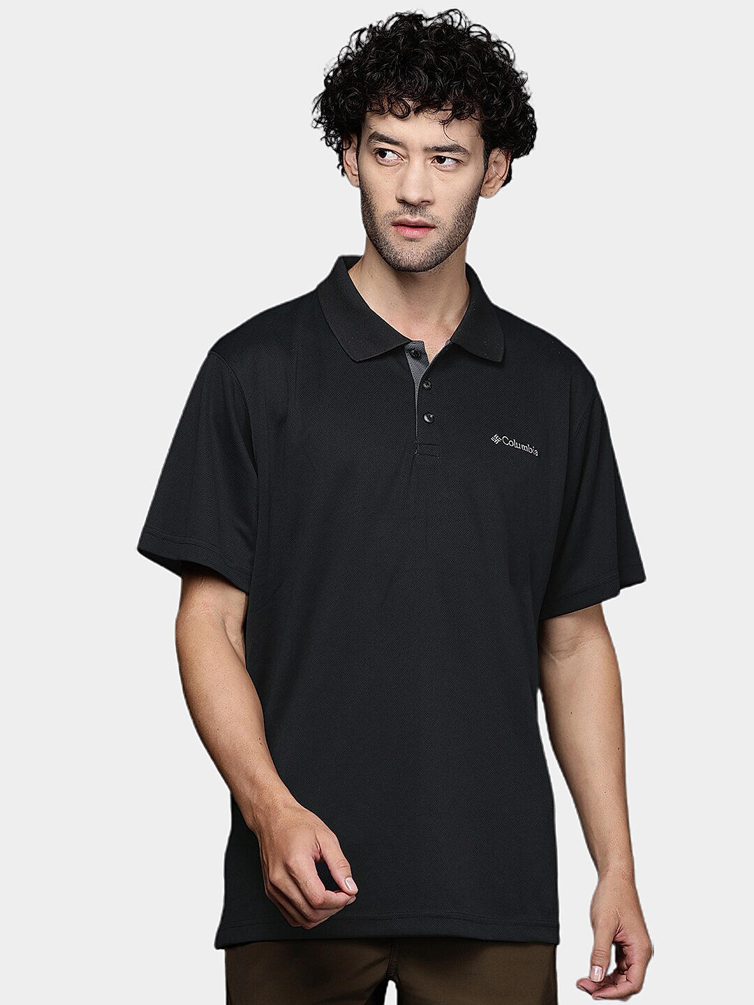 Columbia Mens Black Omni-Wick Utilizer Polo Tshirt