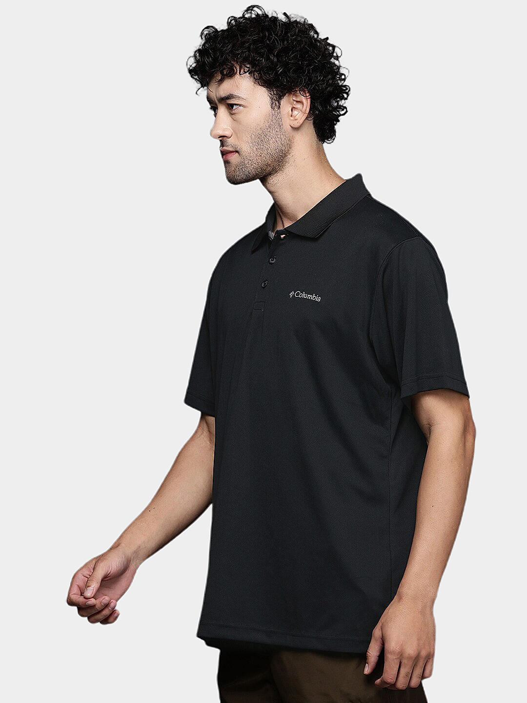 Columbia Mens Black Omni-Wick Utilizer Polo Tshirt