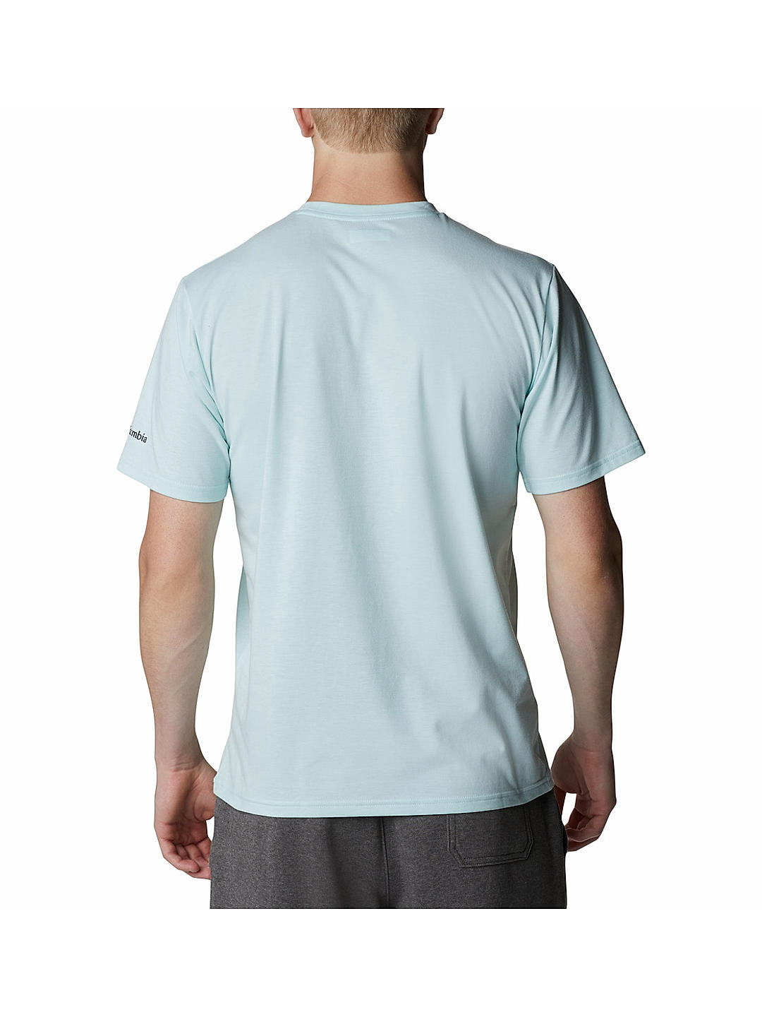 Columbia Mens Green Omni-Wick Men's Sun Trek Short Sleeve Graphic Tshirt