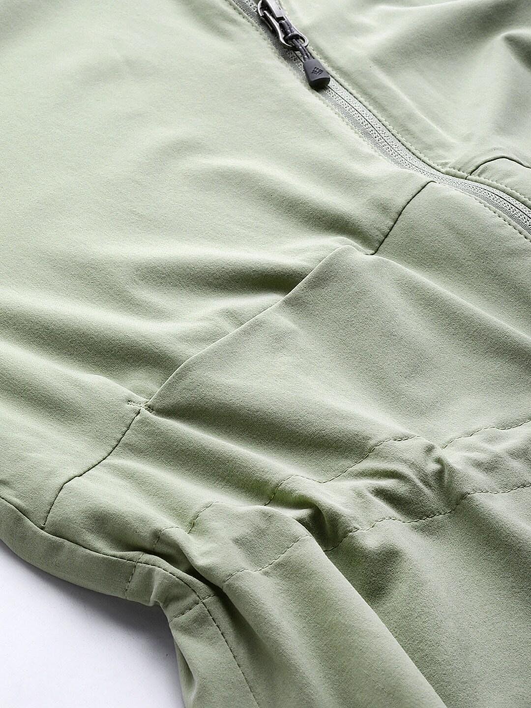 Columbia Womens Green Omni-Shield Boundless Beauty Full Zip Short Sleeve Shirt