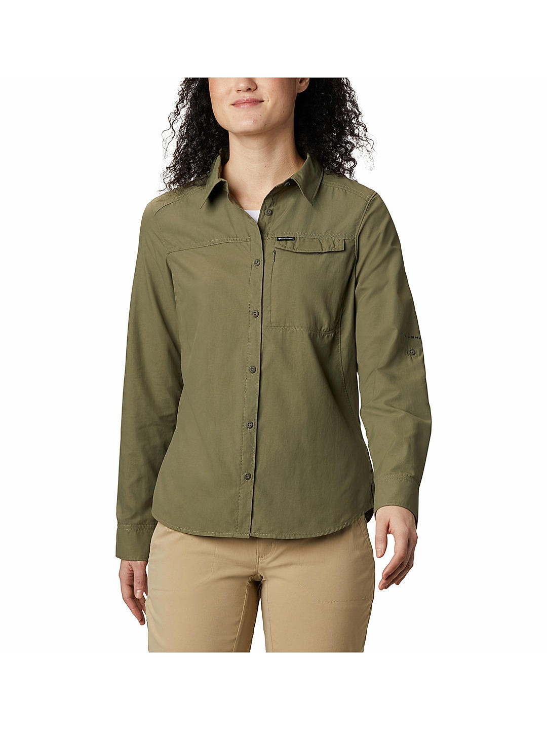 Columbia Womens Green Omni-Wick Silver Ridge 2.0 Long Sleeve Shirt
