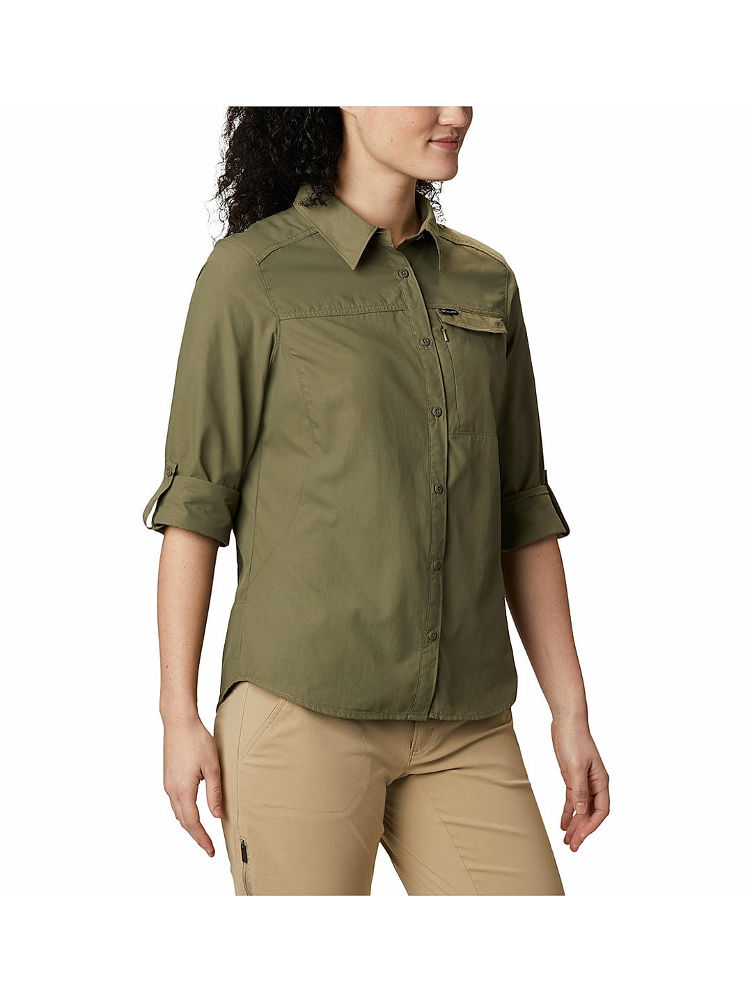 Columbia Womens Green Omni-Wick Silver Ridge 2.0 Long Sleeve Shirt
