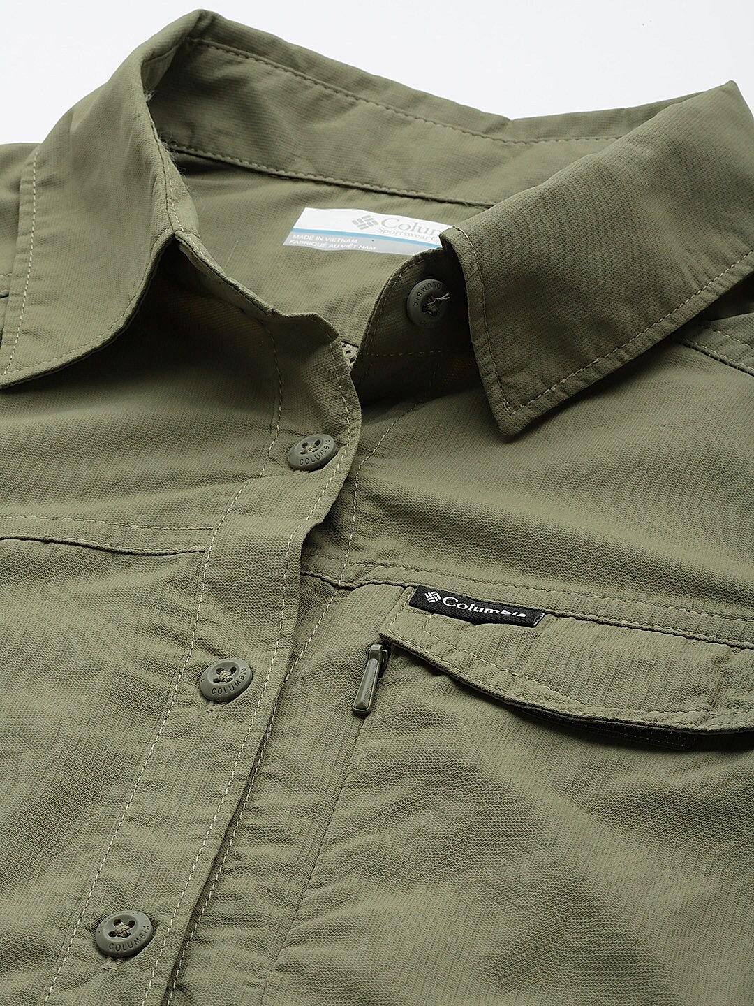 Columbia Womens Green Omni-Wick Silver Ridge 2.0 Long Sleeve Shirt