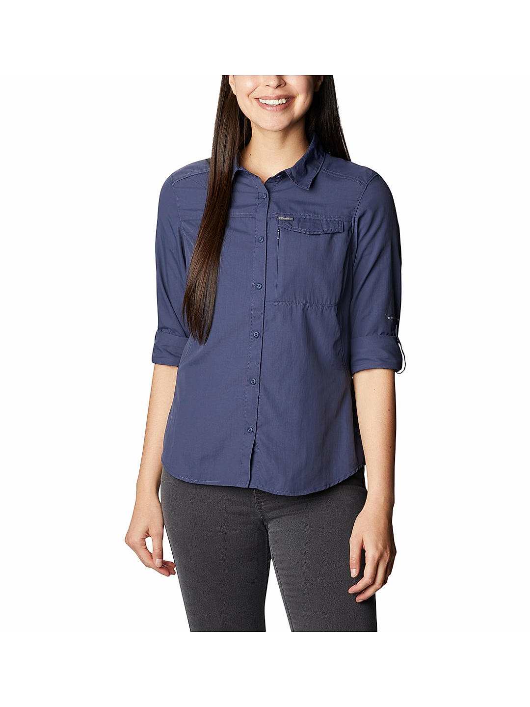 Columbia Womens Blue Omni-Wick Silver Ridge 2.0 Long Sleeve Shirt