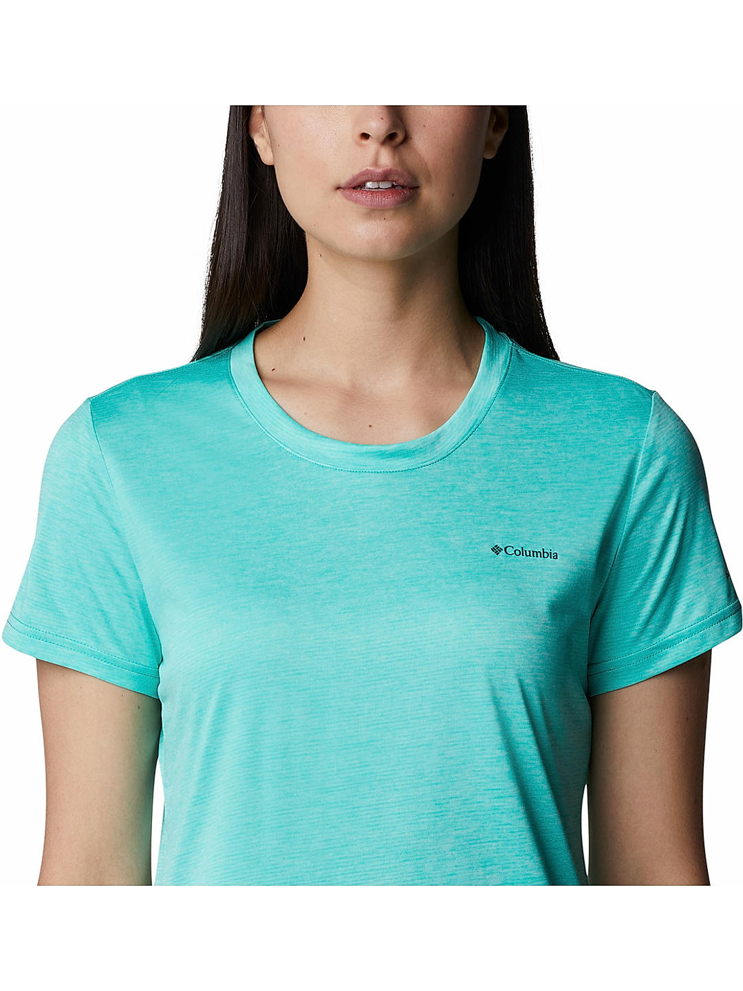 Columbia Womens Green Omni-Wick Columbia Hike Short Sleeve Crew Tshirt