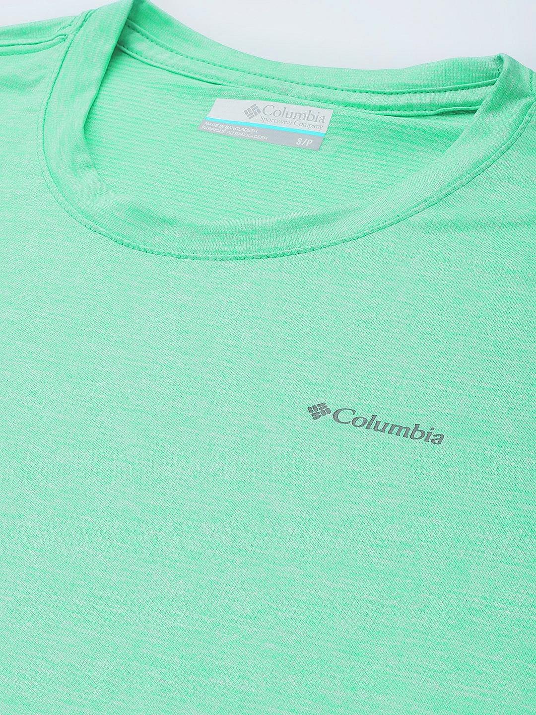 Columbia Womens Green Omni-Wick Columbia Hike Short Sleeve Crew Tshirt