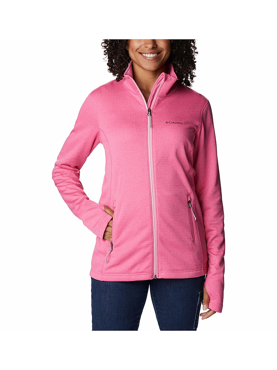 Columbia fleece jacket pink hot sale