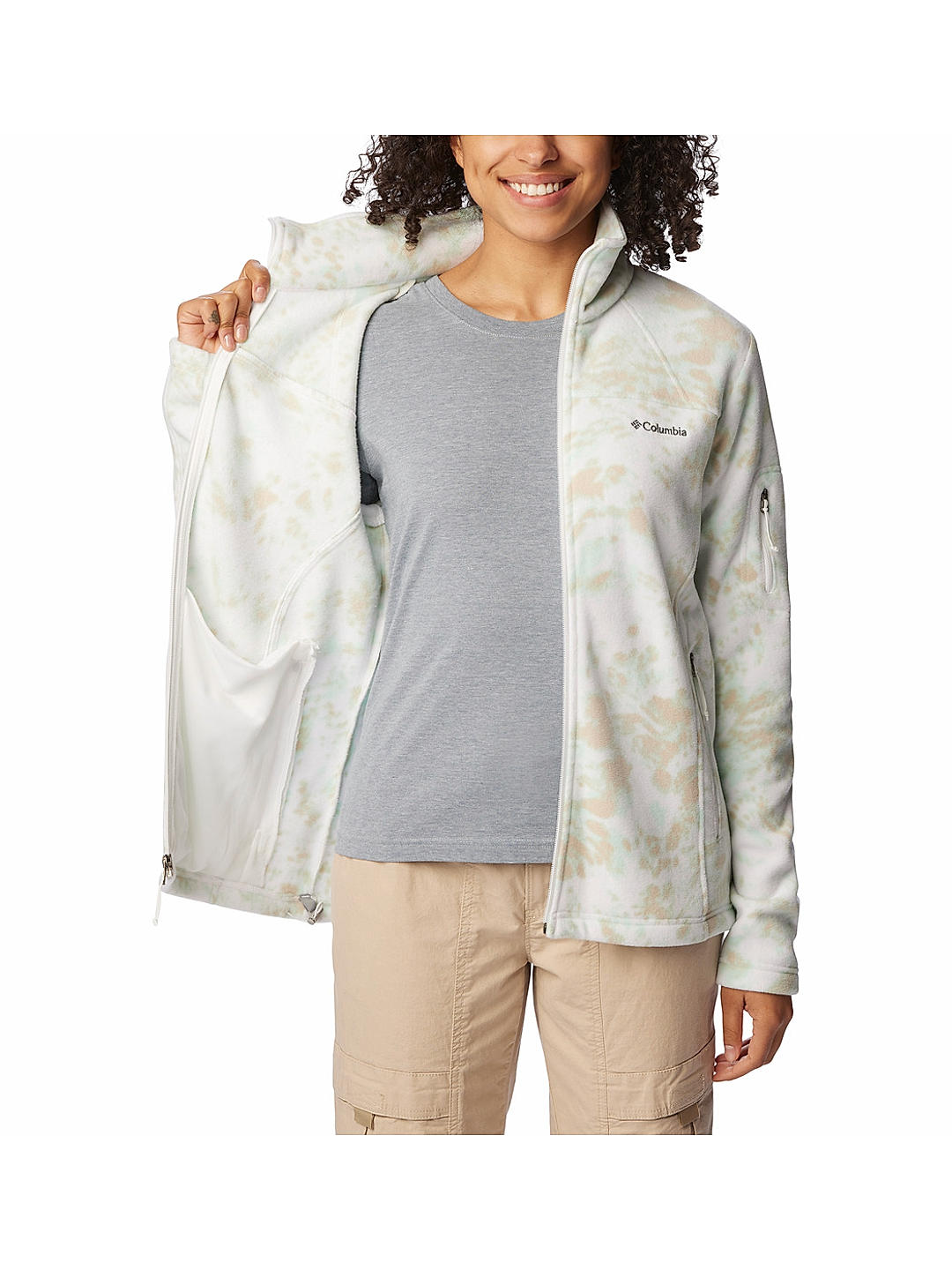 Columbia Womens Multi Fast Trek Printed Fleece Jacket