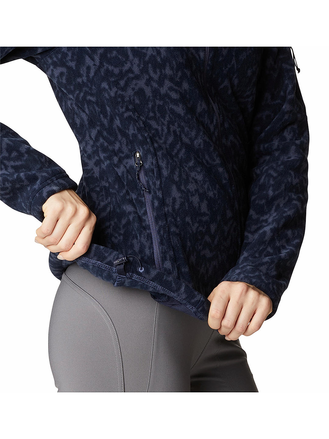 Columbia Womens Navy Fast Trek Printed Fleece Jacket