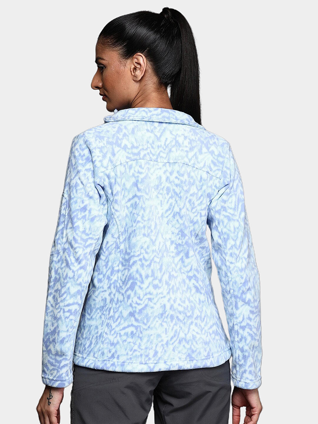Columbia Womens Blue Fast Trek Printed Fleece Jacket