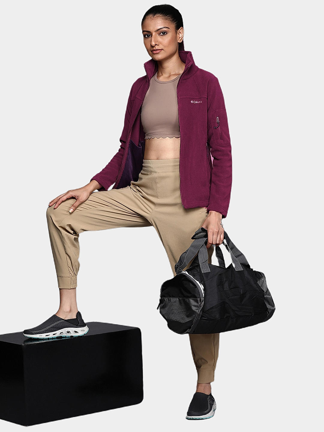 Columbia Womens Maroon Fast Trek II Fleece Jacket