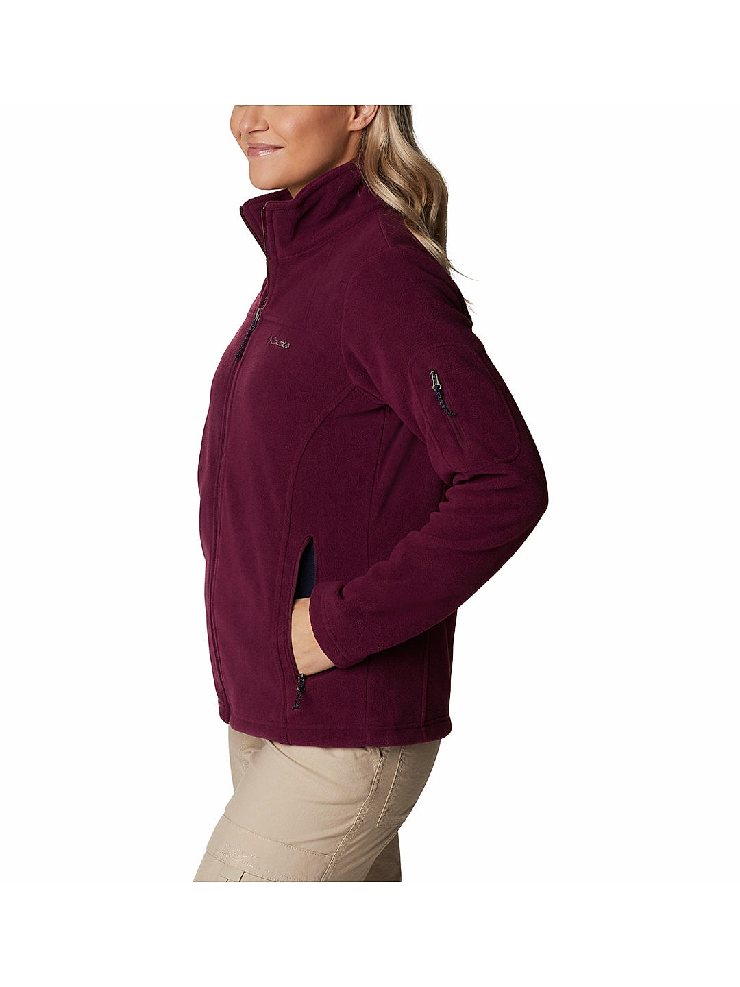 Columbia Womens Maroon Fast Trek II Fleece Jacket