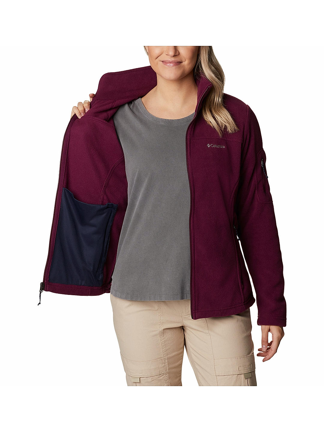 Columbia Womens Maroon Fast Trek II Fleece Jacket