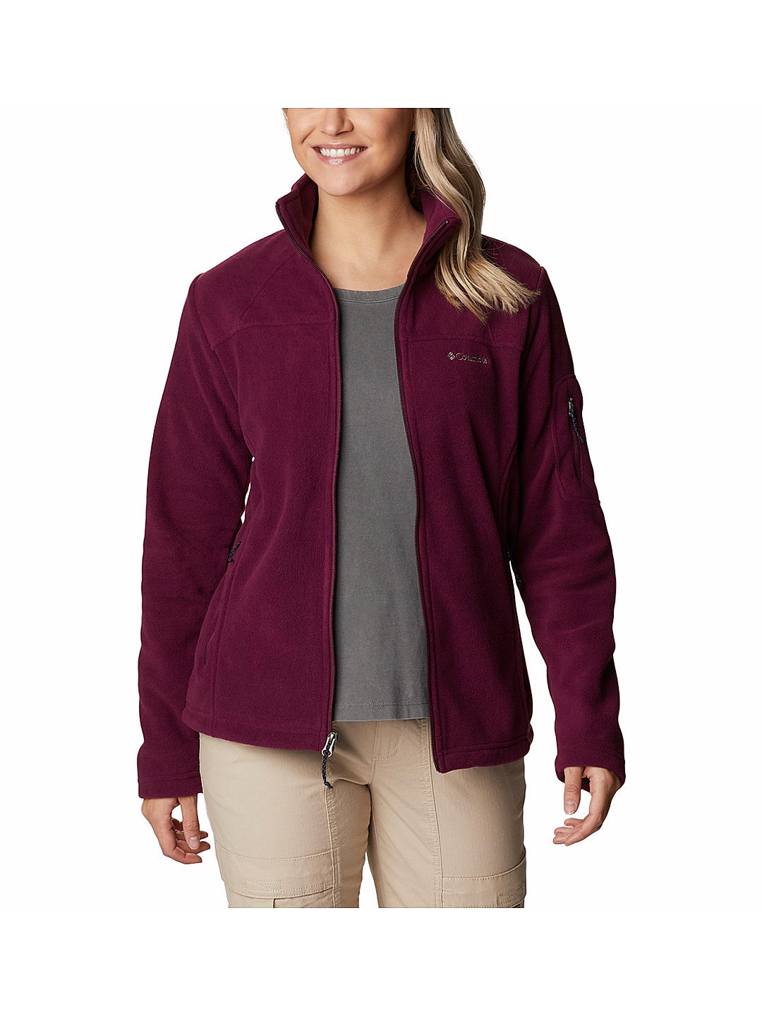 Columbia Womens Maroon Fast Trek II Fleece Jacket