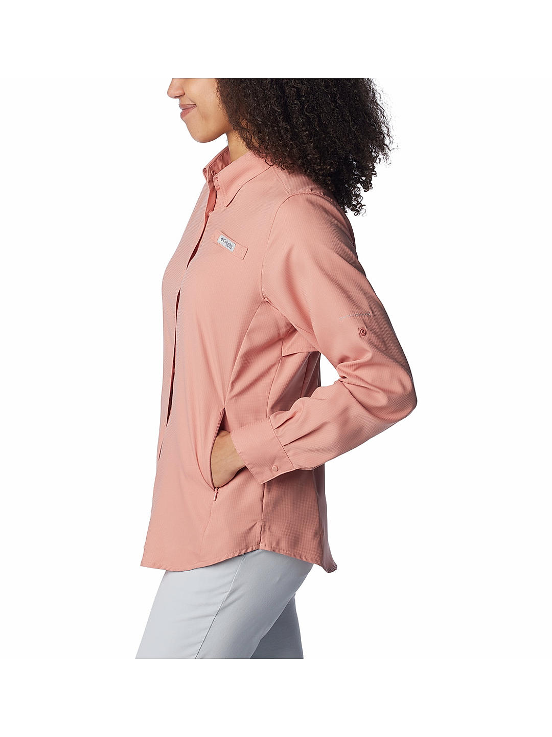 Columbia Womens Pink Omni-Wick Womens Tamiami II Long Sleeve Shirt